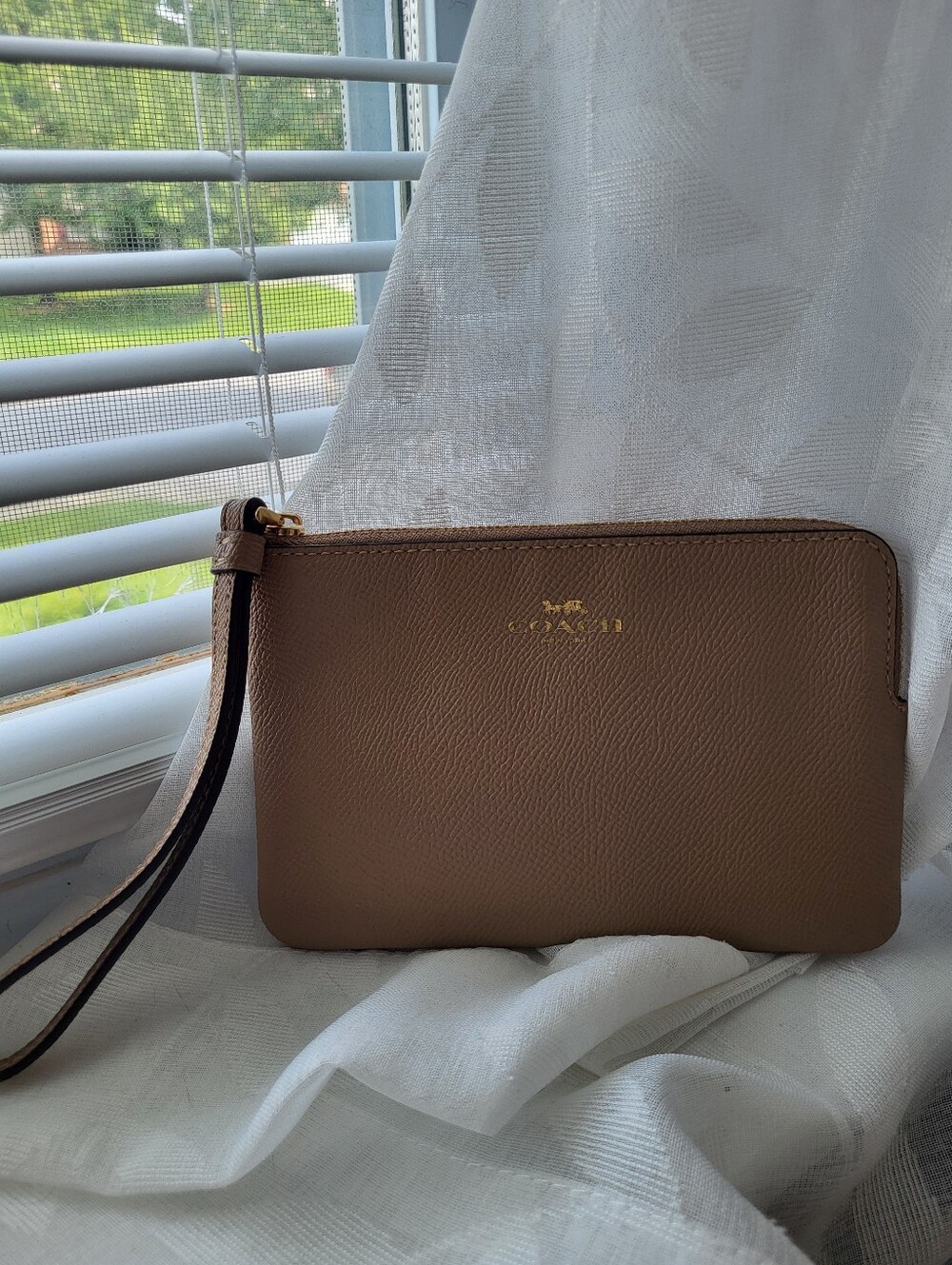 Coach Taupe Brown Wristlet Clutch